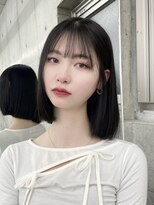 エヌアイ オモテサンドウ(ni omotesando)&nbsp;韓国タッセルカット/ブルーブラック/黒髪ボブ　上野