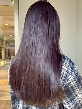 ナカオコアフュール(NAKAO COIFFURE) ラベンダーベージュ 艶感カラー ブリーチなし ロングヘア