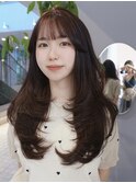 【kumu】韓国風/レイヤーカット/透明感/ロング/艶感/グレージュ