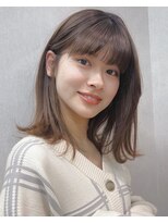 ユアーズヘア 神楽坂店(youres hair) サラ艶ミディアムレイヤーボブオリーブベージュオージュア