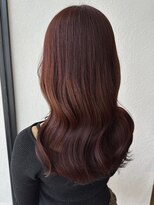 ブローチェアヴェダ&nbsp;ボルドーカラー【赤髪、暖色カラー、ブリーチなし、前髪カット】