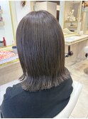 切りっぱなしボブ外ハネボブ似合わせカットイルミナカラーくびれ