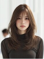 ダル 渋谷/表参道(DAL.)&nbsp;レイヤーカット/顔周りカット/触覚/グレージュ/韓国巻き