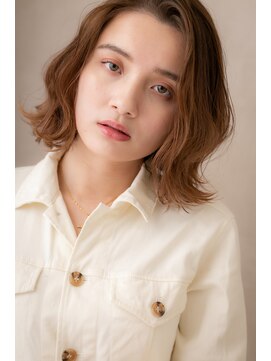 モッズヘア 越谷(mod's hair) 無造作パーマxブリーチオンカラーの外ハネボブY越谷20代30代40代