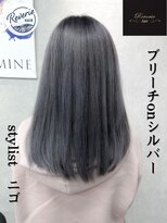 レヴェリーヘア 倉敷店(Reverie hair) #ブリーチ #ダブルカラー #シルバー #グレー #ネイビー