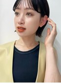 透明感暗髪×束感ショート×シースルーバング×フレンチガーリー