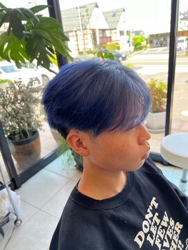 ヘアーアンドエステ ハラダ 滝ノ水店(Hair&Esthe Harada) ペールブルー/マッシュ