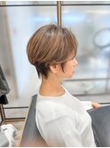 【篠原】ハンサムショート白髪ぼかしハイライト明るめベージュ