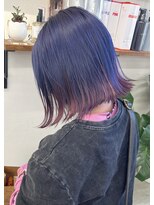 ソソ(soso)&nbsp;【soso 伊勢田】ミニボブ×パープル×ピンク【横浜/ブリーチ】