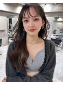 韓国ヘアグレージュカラーブリーチ無し髪質改善イヤリングカラー
