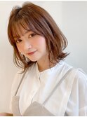 前髪 ウェーブミディアム メルティーカラー 似合わせカット"