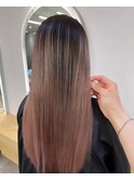 髪質改善＊ロングレイヤーグレーベージュ＊美髪【Zina船橋】