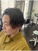 緩めツイストスパイラルパーマ波巻きパーマメンズパーマ20代30代
