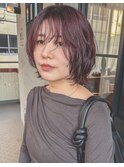 くせ毛とパーマの残りを生かした動く赤髪