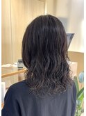 伸ばし途中でも可愛いミディアムパーマ