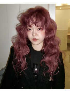 濃密ピンクパープル×大人ウェーブロング