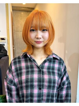 サクラ オモテサンドウ(SAKURA) オレンジベージュ/オレンジカラー/ブリーチ/ダブルカラー/表参道