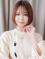 モッズヘア 上尾西口店(mod's hair)&nbsp;ミルクティーブラウン前下がり切りっぱなしボブ上尾20代30代40代