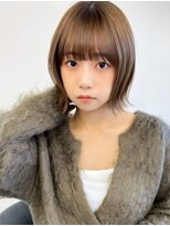 アース 大曽根店(HAIR&MAKE EARTH)&nbsp;earthショートレイヤーボブミルクティー丸みショートボブ