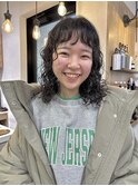 横浜パーマ／ミディアムパーマ/くせ毛風パーマ