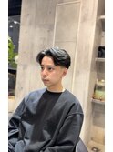 テーパーフェード+フェザーパーマ[大阪/梅田/メンズパーマ]
