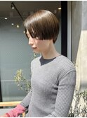 島田/ハンサムショート　オリーブグレージュ　髪質改善