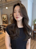 ノエルヘアー(Noel hair) ロング/ヨシンモリ/センターパート/アッシュブラウン