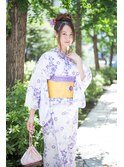 浴衣かわいい 大人女子♪  帯結びや帯飾りも可愛い！