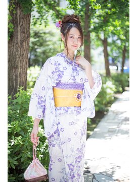 浴衣かわいい 大人女子 帯結びや帯飾りも可愛い L グラムエス Glam S のヘアカタログ ホットペッパービューティー