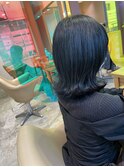 外ハネボブ×ブルーブラック