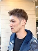 メンズ刈り上げアップバングアッシュブラウン30代梅ヶ丘世田谷