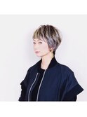 ブリーチを使ったモードな陰影ショート/ミスエッセンス平岩