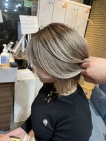 ラフ(LAFF)&nbsp;#バレイヤージュ#グレージュカラー#ボブウルフ#ココアベージュ