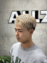 オルズ 渋谷(ALLZ)&nbsp;かきあげヘアメンズブリーチカラーホワイトベージュ