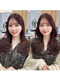 大人可愛い韓国ヘア　レイヤーカットくびれヘア顔まわりカット
