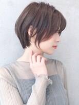 Say.ree ショートボブ 縮毛矯正 グレージュ 原宿道 斜めバング
