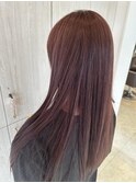 髪質改善カラー×20代赤みブラウンストレート