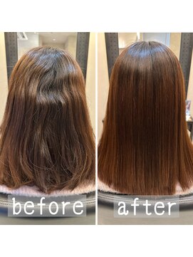 グロス(gloss) 【箕面豊中】髪質改善艶髪縮毛矯正ビフォーアフター【牧落池田】