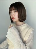 レイヤーボブ/顔まわりレイヤー/ベージュカラー/ストレート