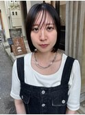 ぱつっとボブ/切りっぱなし/シースルーバング【神戸元町/水原】