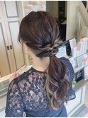 ローポニー×ロングヘア 溝の口 結婚式ヘアセット　すサクマ