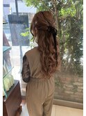 party style ハーフアップリボンアレンジ
