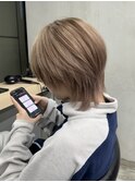 【GEEKS渋谷】シースルーマッシュウルフ/中性ヘア/ブラウン