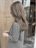 ニコリヘアワークス(nicori hair works)&nbsp;ロング×ナチュラルアッシュブロンド1