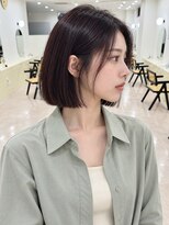 モト 船橋(moto)&nbsp;韓国アイドル上品切りっぱなしボブ艶髪ブラックチェリー船橋