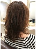 セミロングニュアンスパーマ