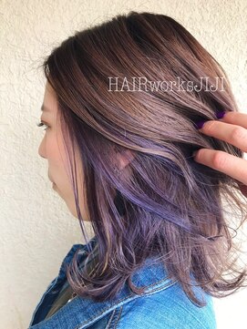 ヘアーワークス ジジ(HAIR works JIJI) くすみピンクアッシュ×インナーカラー