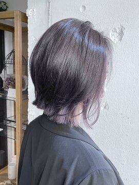 リッカ(RICCA) ダークグレージュ×ラベンダーインナーカラー☆大人レイヤーボブ