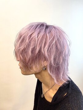 プログレスプラス ハイトーンサクラピンクブリーチトリプルカラー☆ウルフスタイル