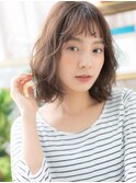 前髪カール小顔バレイヤージュ大人ボブパーマc5浦和20代30代40代